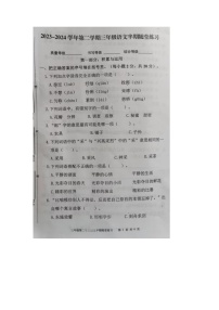 福建省龙岩市武平县2023-2024学年三年级下学期期中语文试卷