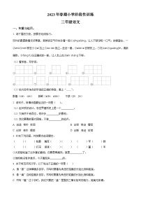 2022-2023学年河南省南阳市镇平县部编版三年级下册期中考试语文试卷（原卷版+解析版）