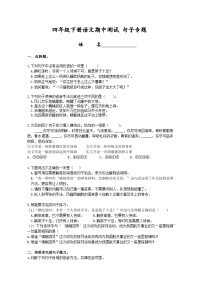 四年级下册期中句子专题训练（有答案）2023-2024学年统编版