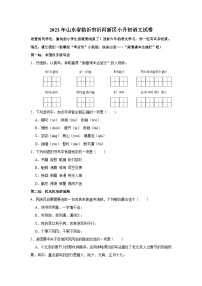 2023年山东省临沂市沂河新区小升初语文试卷（含答案）