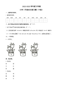 2022-2023学年广东省东莞市部编版二年级下册期中考试语文试卷（原卷版+解析版）