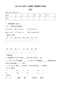 2023-2024学年河南省周口市沈丘县中英文等校部编版二年级下册期中考试语文试卷（原卷版+解析版）