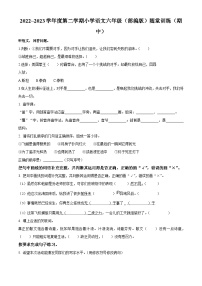 2022-2023学年广东省揭阳市揭东区部编版六年级下册期中考试语文试卷（原卷版+解析版）