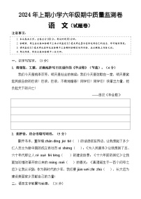 湖南省怀化市通道县2023-2024学年六年级下学期期中考试语文试题