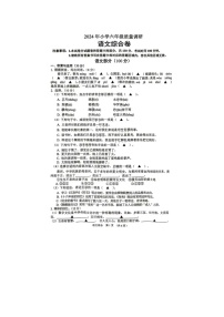 江苏省宿迁市沭阳县2023-2024学年六年级下学期期中语文试题