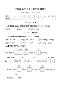 部编版二年级语文（下册）语文期中真题测试卷.8