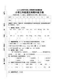 2023-2024学年部编版小学语文三年级下册期中检测练习卷（含答案）