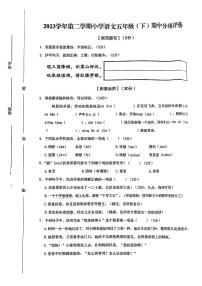 浙江省温州市瑞安市2023-2024学年五年级下学期期中测试语文试卷