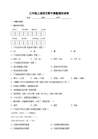 统部编版语文三年级上册期中真题模拟试卷（含答案解析）