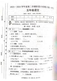 山西省吕梁市离石区光明小学2023-2024学年五年级下册语文期中测试卷