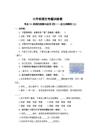 考点14 词语的理解与运用(四)：近义词辨析(二)-2024年小升初语文专题训练（统编版）