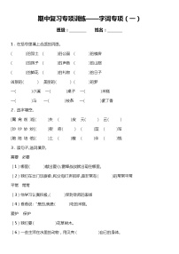 统编版二年级语文下册期中复习字词专项训练—字词专项（一）（含答案）