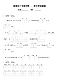 统编版语文二年级下册期中复习字词专项训练—看拼音写词语（含答案）