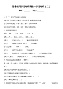 统编版语文三年级下册期中复习字词专项训练—字词专项（二）（含答案）