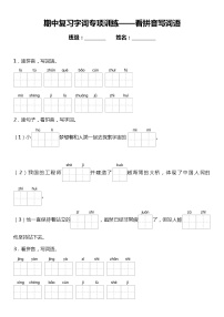 统编版语文三年级下册期中复习字词专项训练—看拼音写词语（含答案）