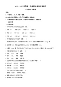 2022-2023学年广东省深圳市宝安区振兴学校部编版三年级下册期中考试语文试卷（原卷版+解析版）