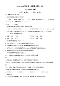 山东省东营市广饶县2023-2024学年（五四学制）六年级下学期期中语文试题（原卷版+解析版）