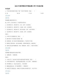 精品解析：2022-2023学年湖南省邵阳县部编版六年级下册期末考试语文试卷（解析版）