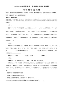 2023-2024学年山东省济宁市邹城市部编版六年级下册期中考试语文试卷（原卷版+解析版）