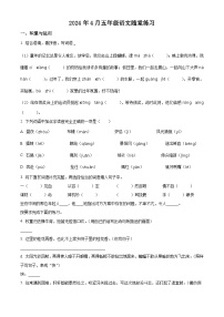 2023-2024学年河南省南阳市宛城区部编版五年级下册期中考试语文试卷（原卷版+解析版）