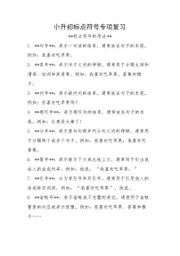 小升初标点符号专项复习（讲义）2023-2024学年统编版语文六年级下册
