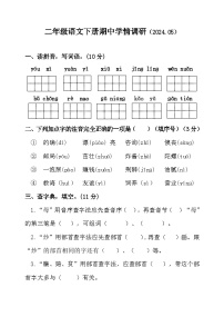 山东省聊城市莘县实验小学2023-2024学年二年级下学期期中考试语文试题