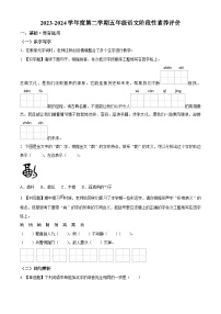 2023-2024学年广东省江门市台山市部编版五年级下册期中考试语文试卷（原卷版+解析版）