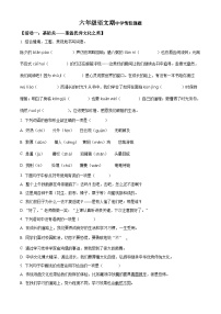 2023-2024学年山东省潍坊市坊子区黄旗堡街道逄王小学部编版六年级下册期中考试语文试卷（原卷版+解析版）