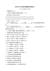 统部编版语文小升初模拟试卷一（含答案）