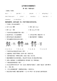 2023-2024学年江苏省连云港市海州区东辛中心小学部编版五年级下册期中考试语文试卷（原卷版+解析版）