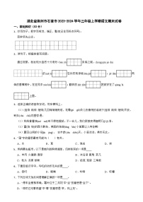 湖北省荆州市石首市2023-2024学年三年级上学期语文期末试卷