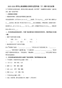 2023-2024学年山东省潍坊市寒亭区部编版四年级下册期中考试语文试卷（原卷版+解析版）