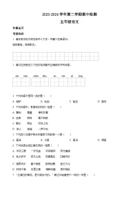 2023-2024学年广东省江门市新会区新会市会城镇南庚小学部编版五年级下册期中考试语文试卷（原卷版+解析版）