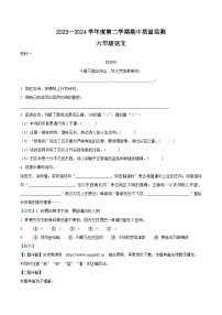 2023-2024学年河北省保定市定州市部编版六年级下册期中考试语文试卷