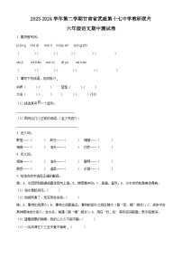 2023-2024学年甘肃省武威市凉州区武威第十七中学教研联片部编版六年级下册期中考试语文试卷