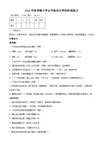 2023-2024学年广西壮族自治区玉林市陆川县部编版五年级下册期中考试语文试卷（原卷版+解析版）