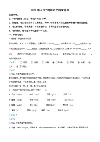 04，2023-2024学年河南省南阳市宛城区部编版六年级下册期中考试语文试卷