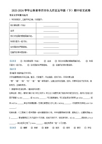 2023-2024学年山东省枣庄市台儿庄区部编版五年级下册期中考试语文试卷