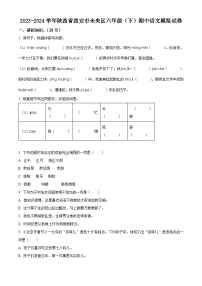 2023-2024学年陕西省西安市未央区部编版六年级下册期中考试语文试卷（原卷版+解析版）