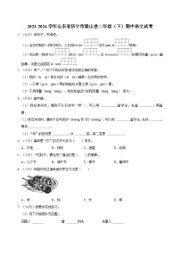 2023-2024学年山东省济宁市梁山县二年级（下）期中语文试卷