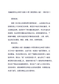人教部编版五年级下册威尼斯的小艇教案设计