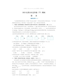 2023北京大兴五年级下学期期末语文试卷及答案