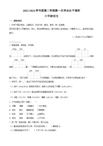 2023-2024学年山东省枣庄市市中区部编版六年级下册期中考试语文试卷（原卷版+解析版）