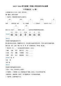 2023-2024学年河北省唐山市迁安市部编版六年级下册期中考试语文试卷（学生版+教师版）