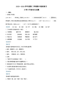 2023-2024学年广东省惠州市惠阳区部编版六年级下册期中考试语文试卷（学生版+教师版）