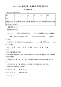 2023-2024学年陕西省商洛市山阳县多校部编版六年级下册期中考试语文试卷