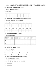 2023-2024学年广东省梅州市大埔县部编版二年级下册期中考试语文试卷（原卷版+解析版）