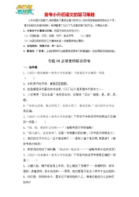 专题08 正确使用标点符合-【真题汇编】2024年小升初语文冲刺真题分类汇编（统编版）