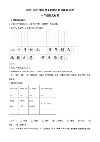 2022-2023学年河南省信阳市潢川县统编版六年级下册期末考试语文试卷