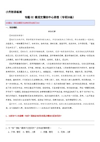 专题02 概括文章的中心思想（专项训练）2024年小升初语文复习暑假衔接讲练测（原卷版+解释版）